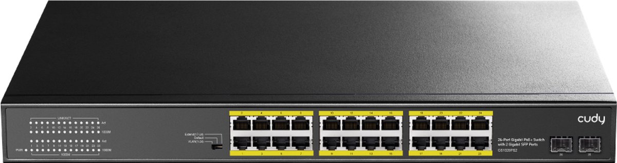 24-GbE PoE+ Switch with 2 Uplink SFP Switch