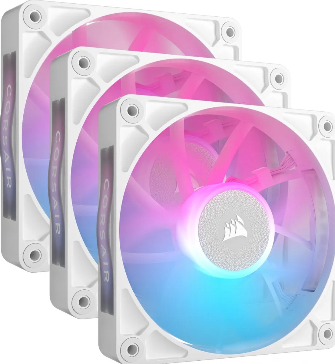 iCUE LINK RX120 RGB White 120 mm PWM-fan, Starterskit Case fan