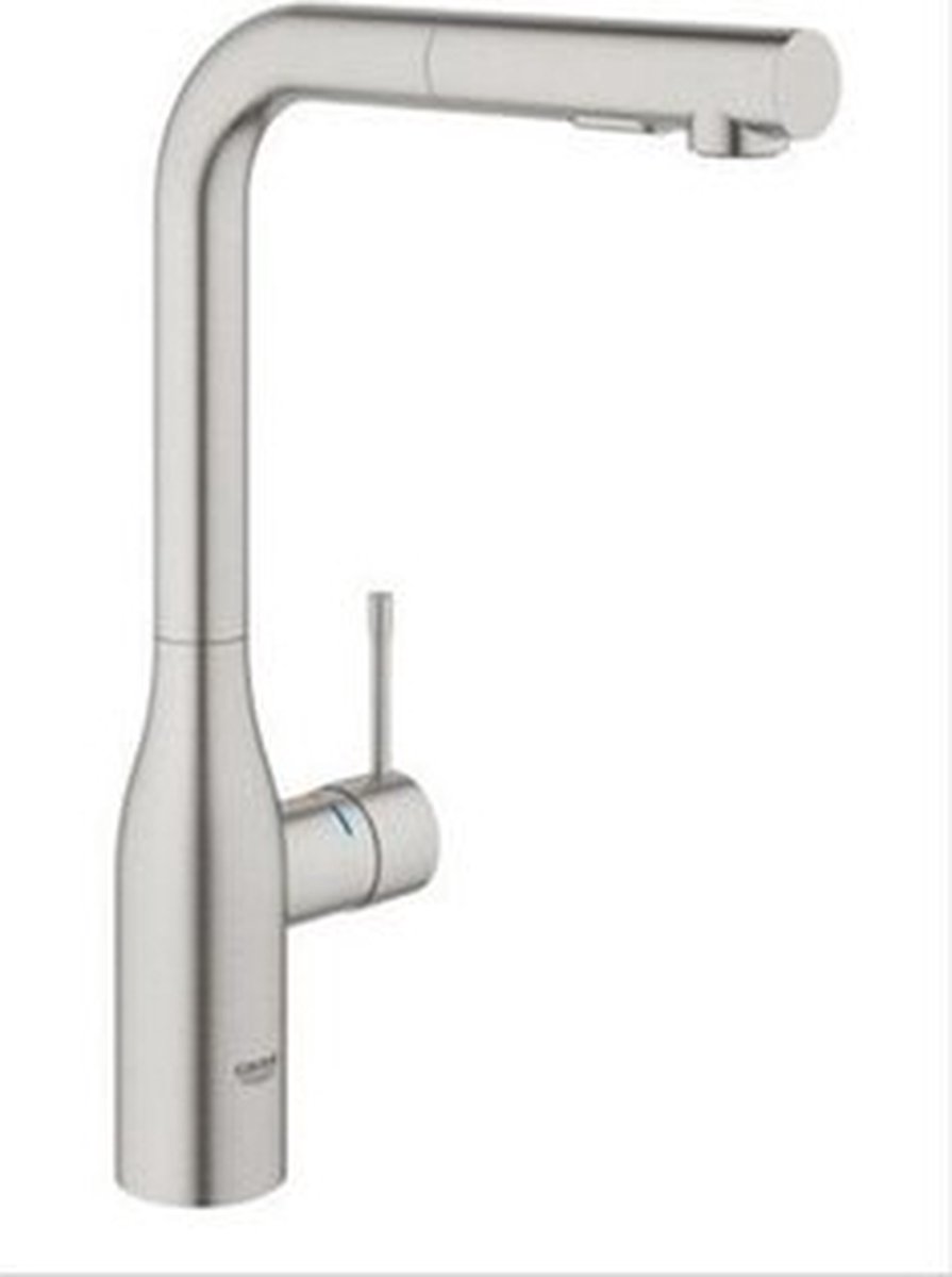 GROHE Essence New Keukenkraan - Hoge uitloop - Met uittrekbare handdouche - SuperSteel (mat chroom)