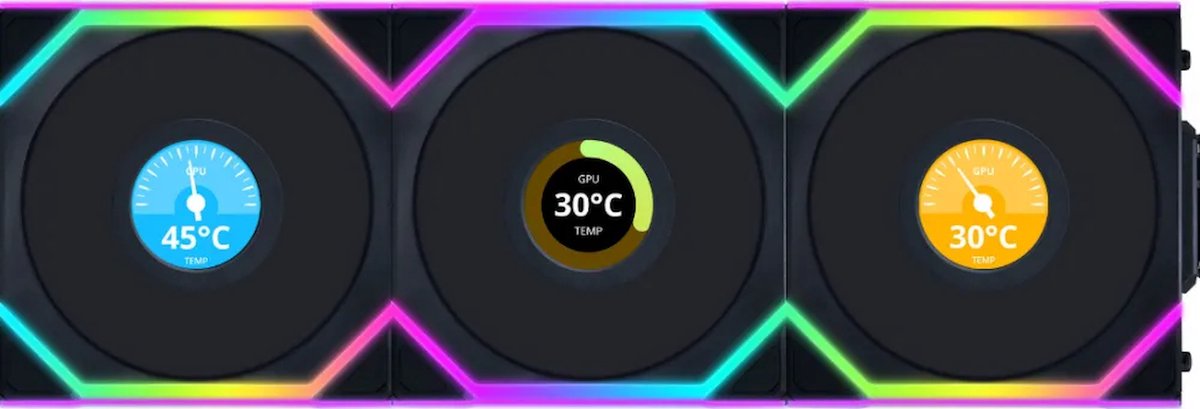 UNI FAN SL120 LCD Wireless Reverse Blade Case fan