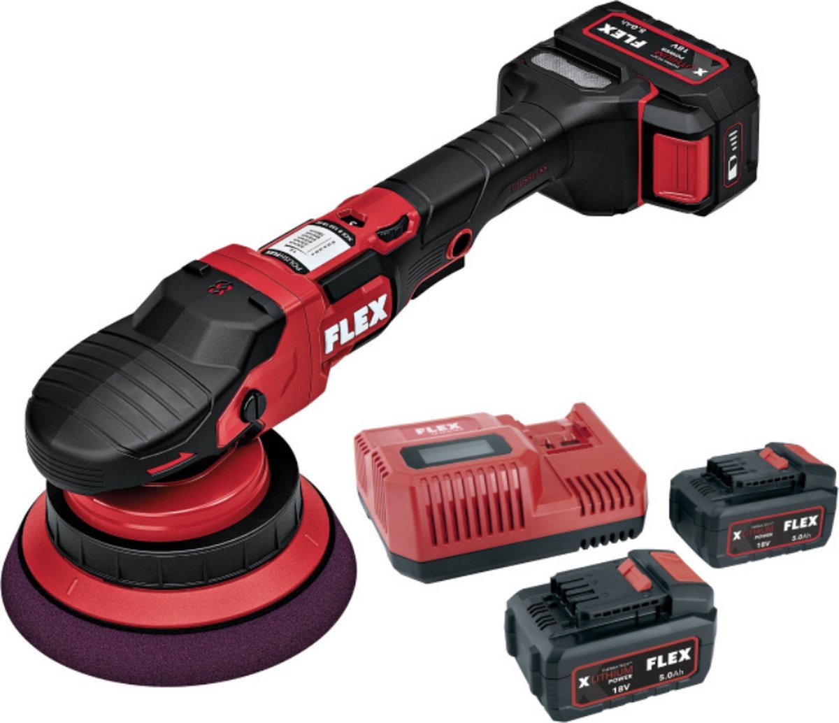 Flex XCE 8 150 18-EC Set 18V Accu Excentrische Polijstmachine Set (2x 5.0Ah Accu) - 150 Mm