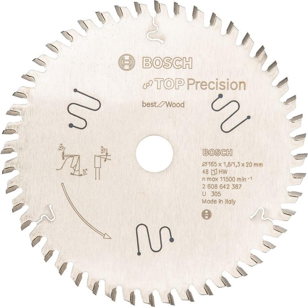 Bosch Accessoires Cirkelzaagblad Top Precision Best for Multi Material 165 x 20 x 1,8 mm, 56 1st - 2608642387