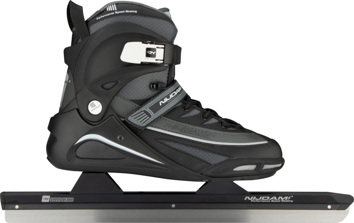 Nijdam Norenschaats - Semi-Softboot - Alu Buis - Zwart/Grijs - Maat 45