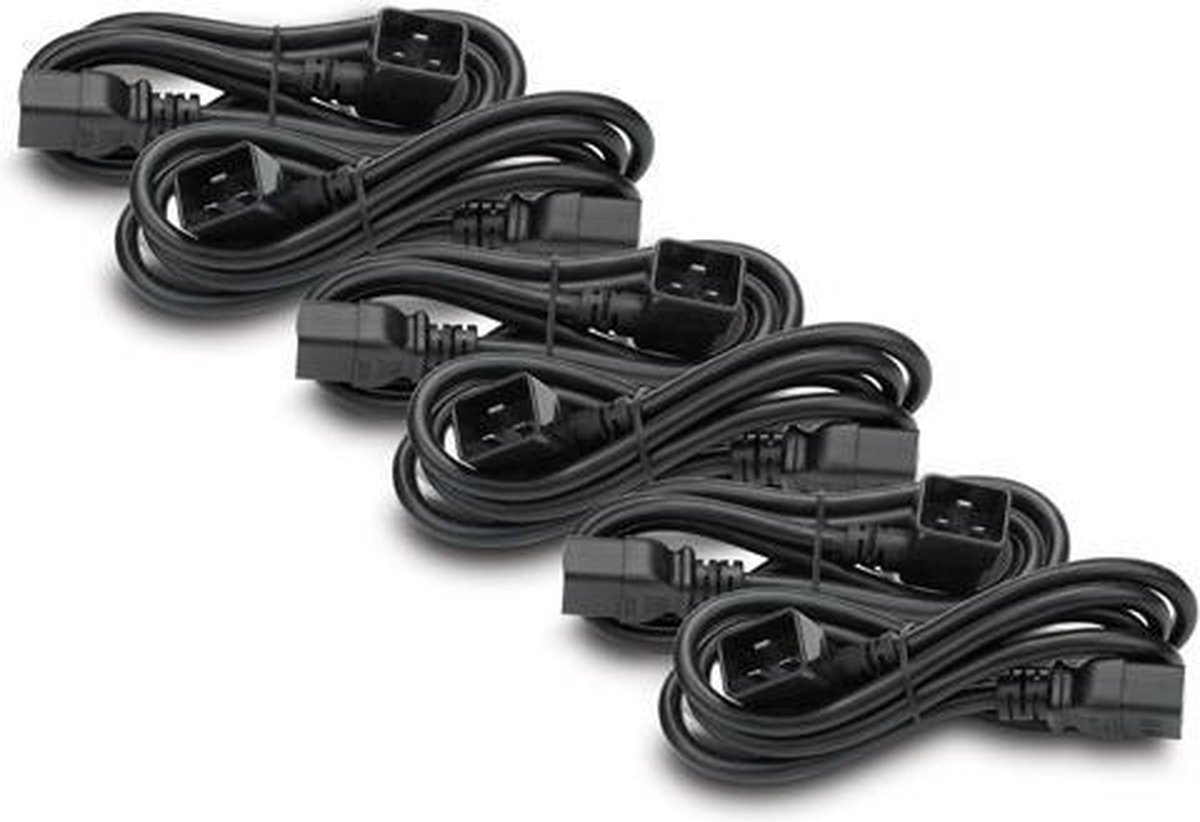 Power Cord Kit (6 ea), C19 / C20 (90 degree), 1.8m Zwart 1,8 m