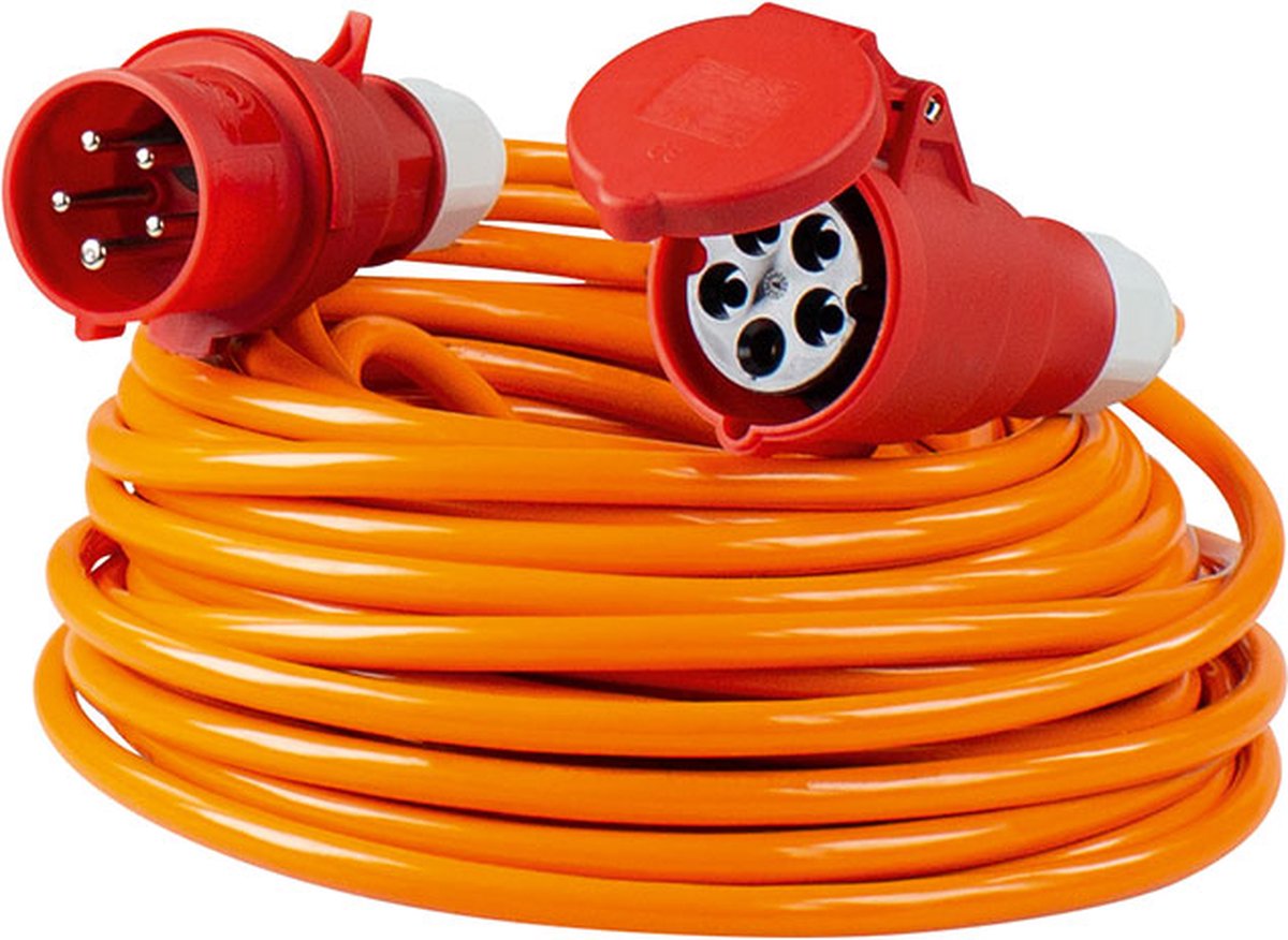 AS Schwabe 59646 Stroom Verlengkabel 32 A Oranje 10.00 m H07BQ-F 5G 4 mm² Met fasewisselaar