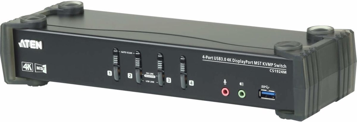 ATEN CS1924M KVM-switch 4 poorten DisplayPort, HDMI Muis, Toetsenbord, USB 4096 x 2160 Pixel