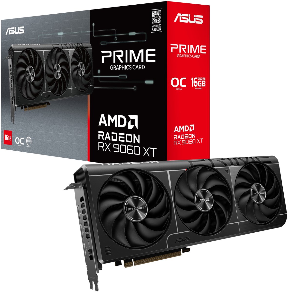 PRIME Radeon RX 9060 XT OC 16GB Grafische kaart