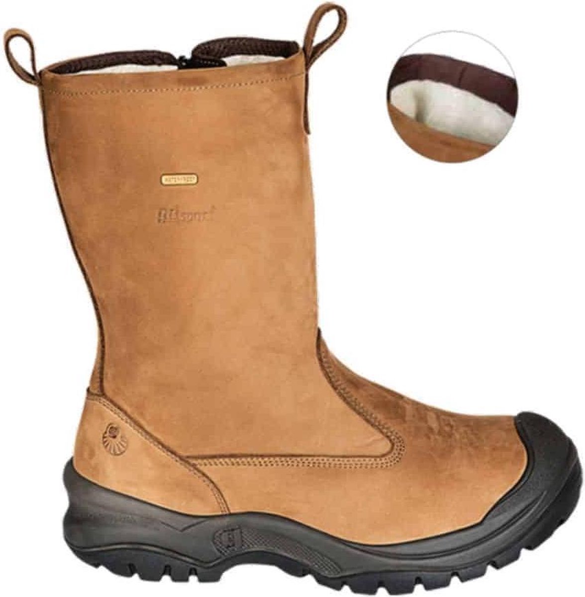 Grisport Safety Laars 72715C+L Gevoerd/ 33267 S3 + Rits | Cognac | Maat 39 - 11.049.070.39