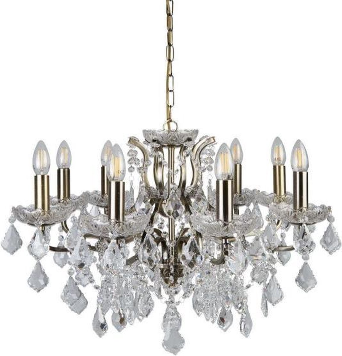 Searchlight Paris - Luster - Ø 70 X 135 Cm - Antiek Messing