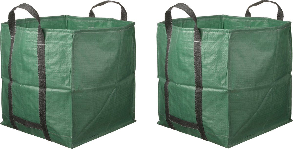 Tuinafvalzak - 6x - vierkant - opvouwbaar - groen - 148 liter -