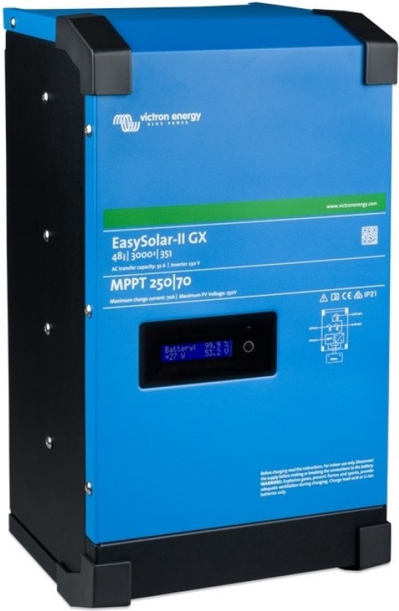 Victron Energy EasySolar ll 250/70 GX Omvormer 3000 W - 230 V/AC Geïntegreerde laadregelaar, Op afstand bedienbaar