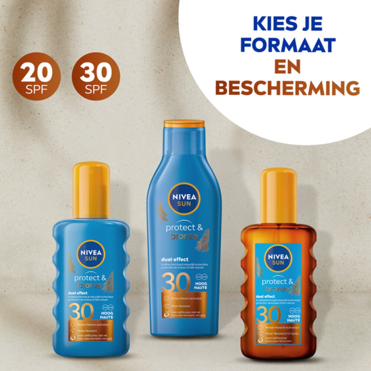 6x Nivea Sun Protect&Bronze Olie Spray SPF 30 200 ml