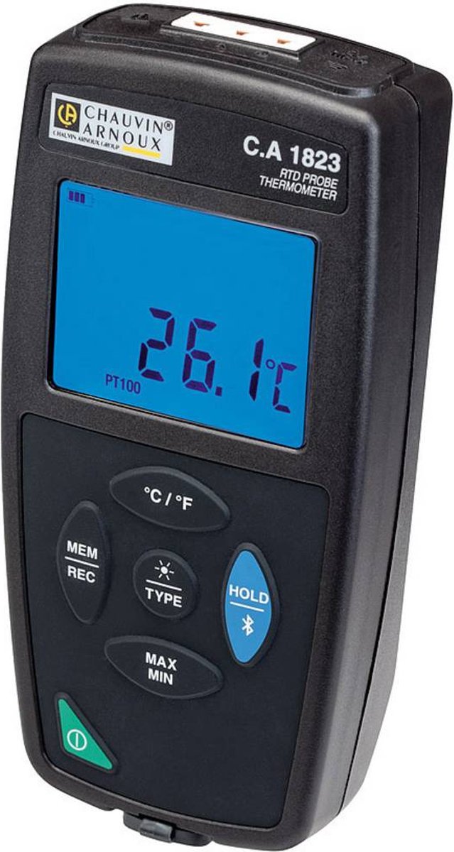 Chauvin Arnoux C.A 1823 Temperatuurmeter -100 - 400 °C Sensortype Pt100, Pt1000 Datalogger-functie