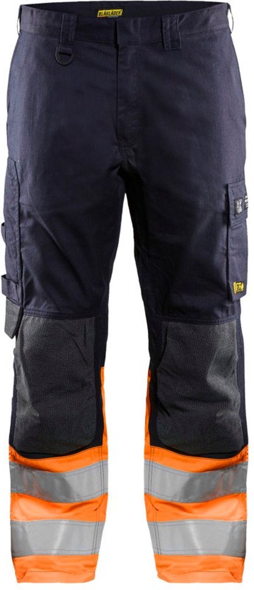 Blåkläder Multinorm inherent werkbroek 14881513 | Marineblauw/Oranje | Maat 60 - 7330509720455