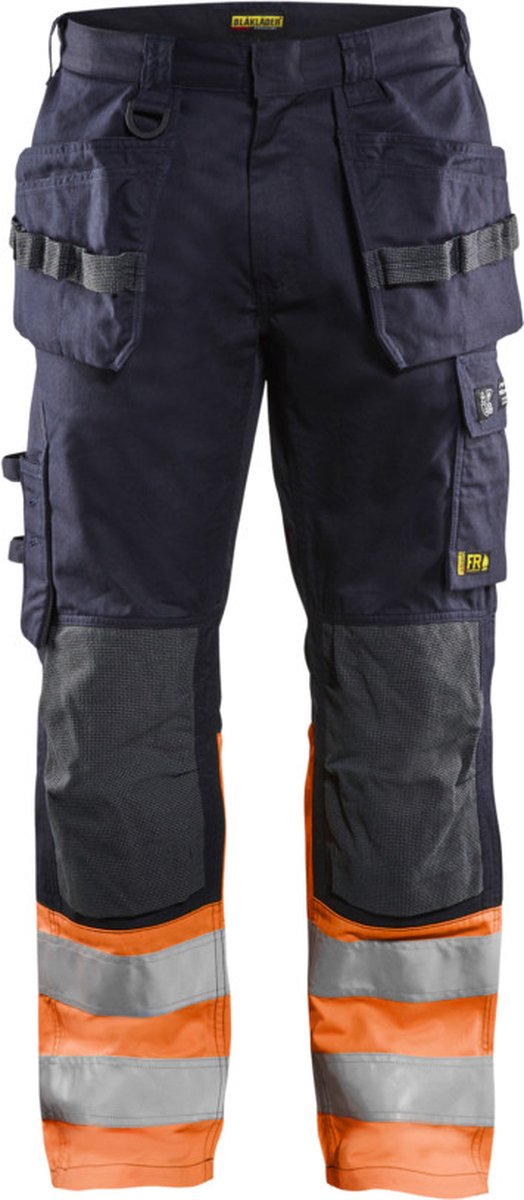 Blåkläder Multinorm inherent werkbroek 14891513 | Marineblauw/Oranje | Maat 48 - 7330509720585