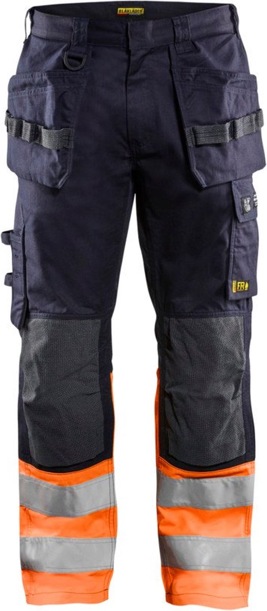 Blåkläder Multinorm inherent werkbroek 14891513 | Marineblauw/Oranje | Maat 60 - 7330509720646