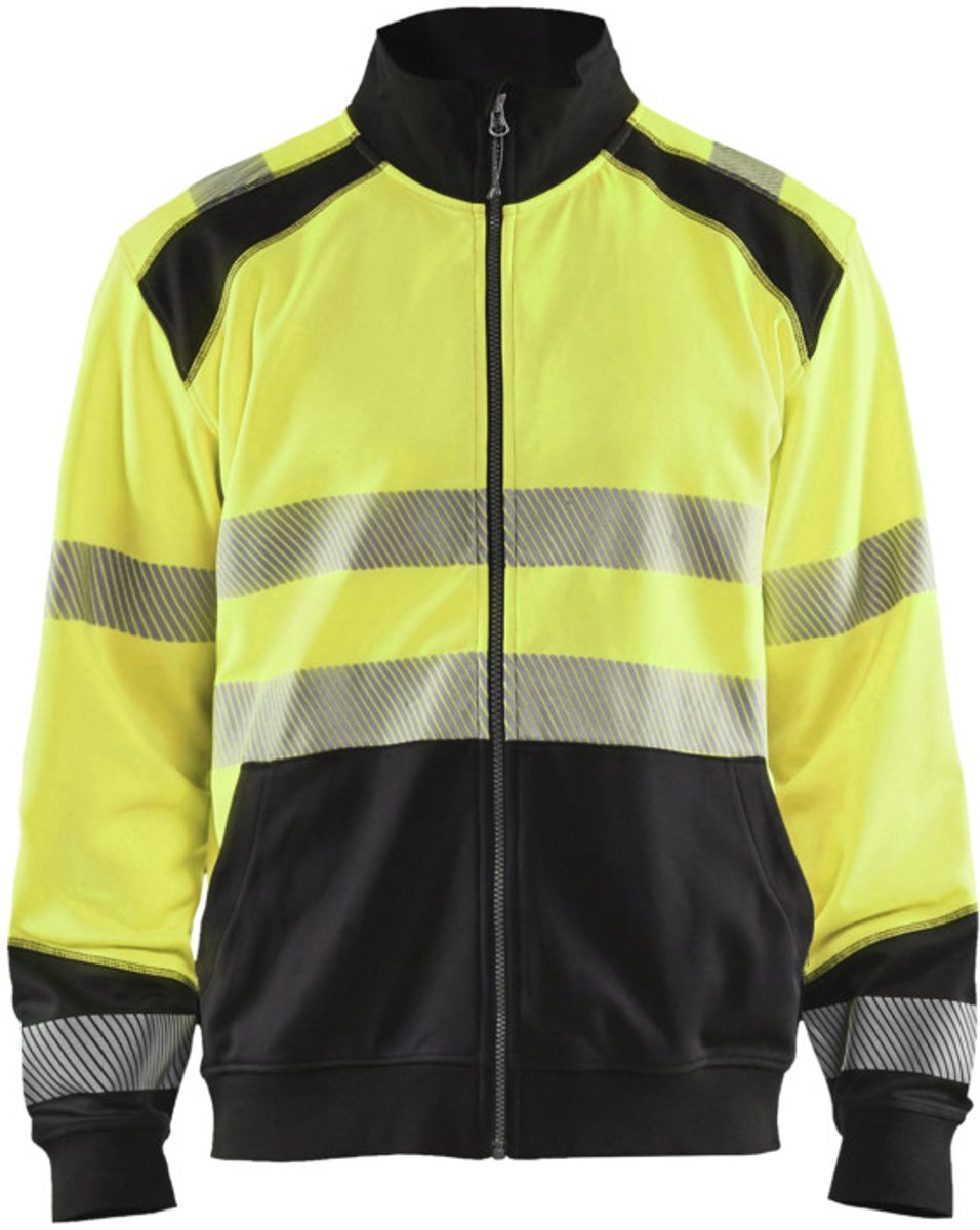 Blåkläder Sweatshirt hele rits High-Vis 35582528 | High-Vis Geel/Zwart | Maat 3XL - 7330509610329