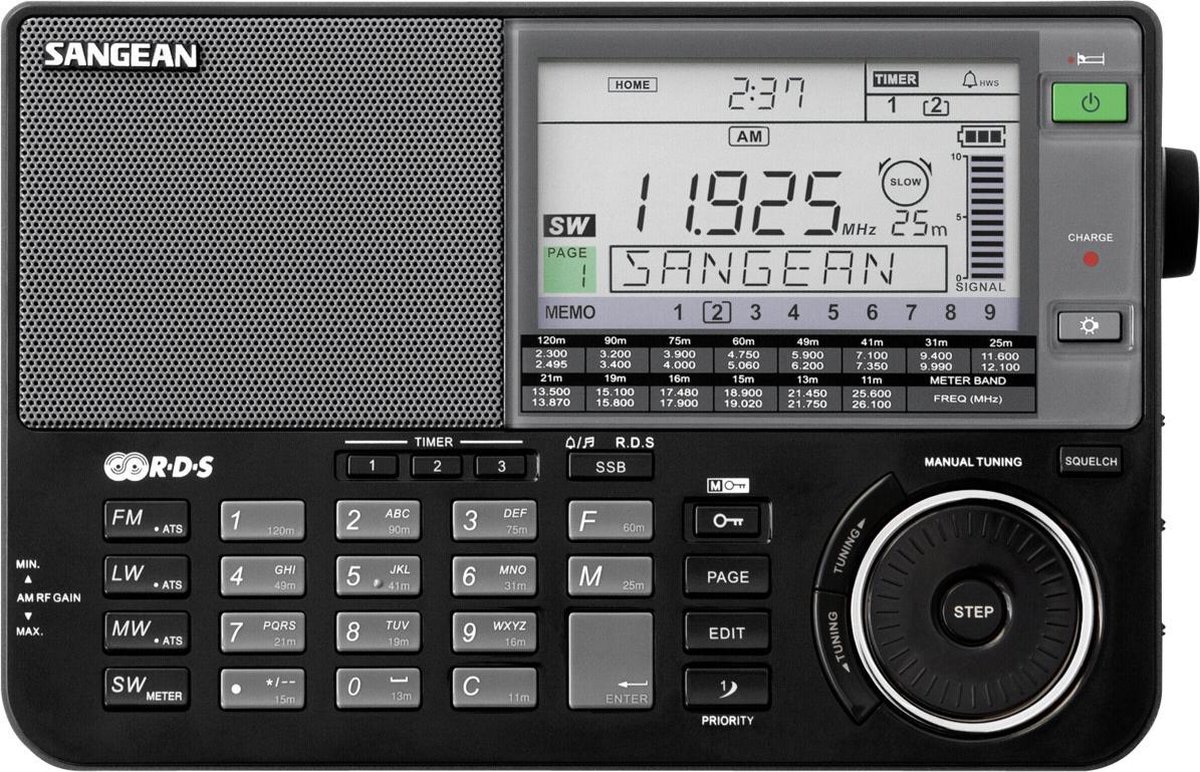 Sangean ATS-909 X wereldontvanger, Zwart
