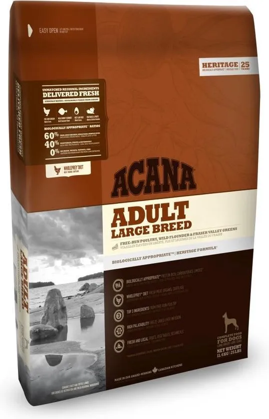 Acana heritage adult large breed hondenvoer 17 kg