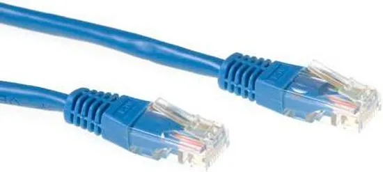 ACT CAT6 U/UTP netwerkkabel  0,50 meter - Blauw