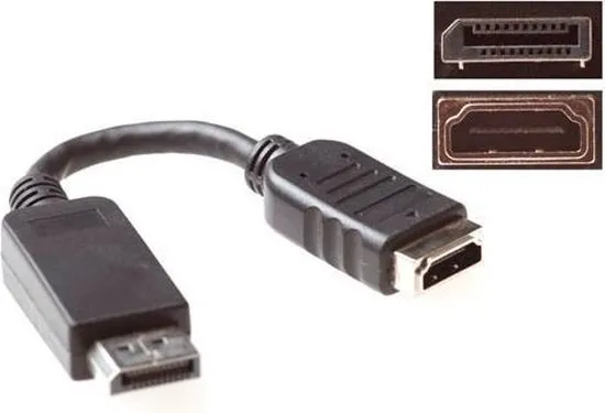 ACT Verloop kabel DisplayPort male – HDMI-A female 15 cm