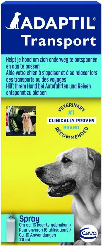 Adaptil Antistressmiddel - Transport Spray Hond - 20 ml