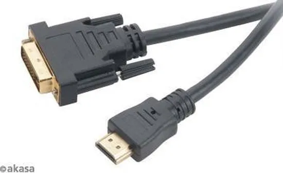 Akasa DVI-D to HDMI 2M cable with gold plated connectors