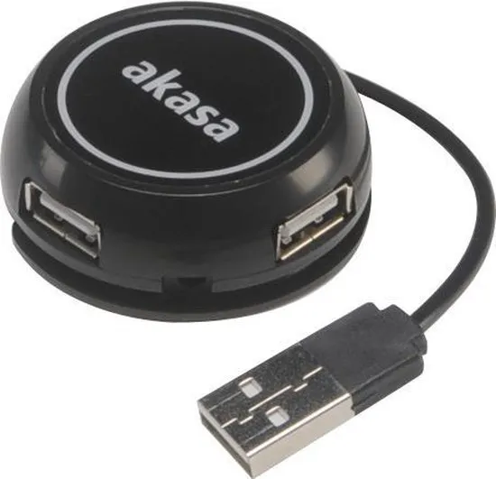 AKASA HUB USB Connect4C 4 in 1, 4x USB 2.0,17cm kabel, externí