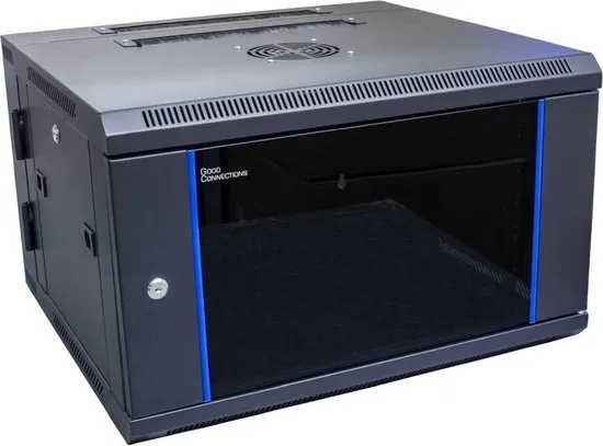 Alcasa GC-R0012 Wandrek 6U Zwart, Blauw rack
