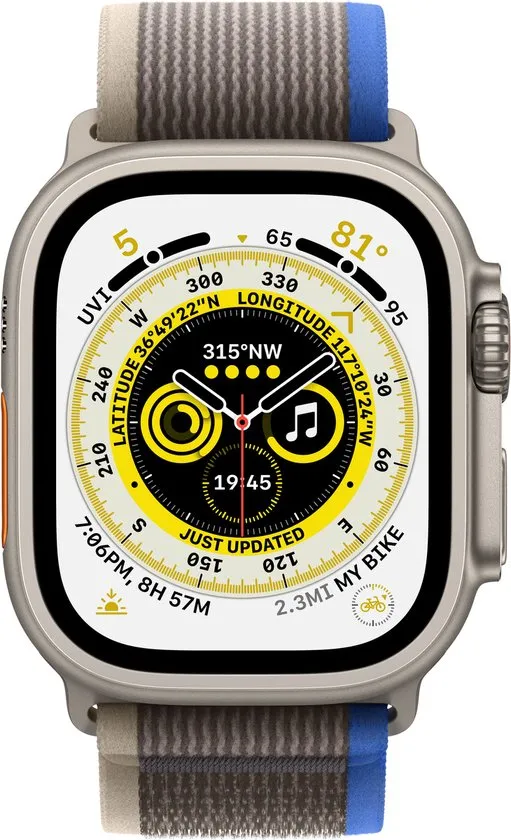 Apple Watch Ultra Trail bandje - 49mm - Blauw/Grijs- Medium/Large