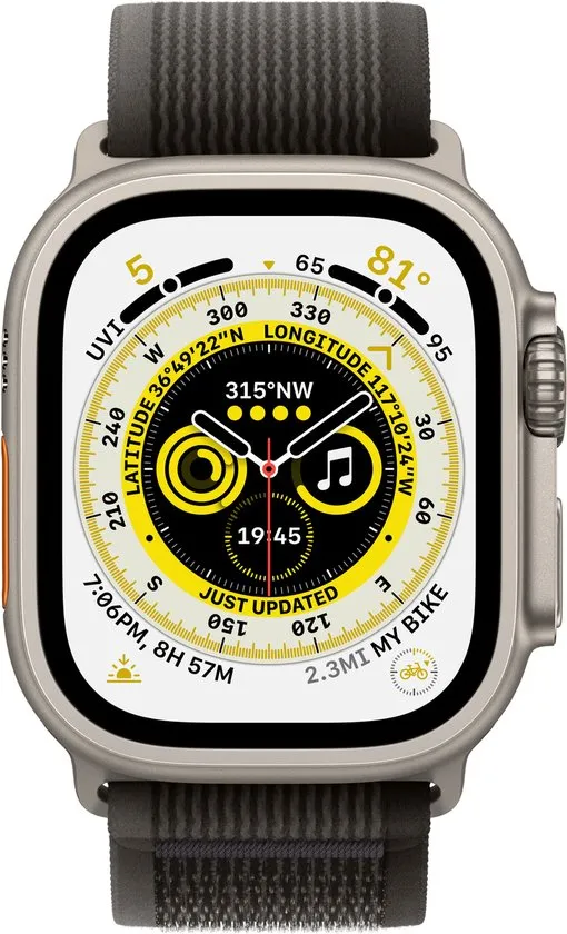 Apple Watch Ultra Trail bandje - 49mm - Zwart/Grijs- Small/Medium