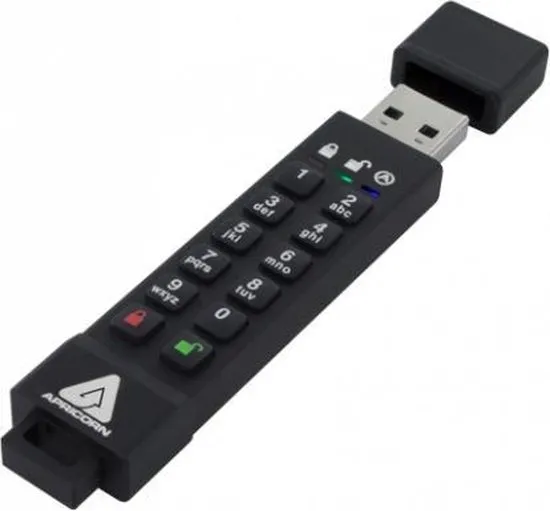 Apricorn Aegis Secure Key 3z USB flash drive 128 GB USB Type-A 3.2 Gen 1 (3.1 Gen 1) Zwart
