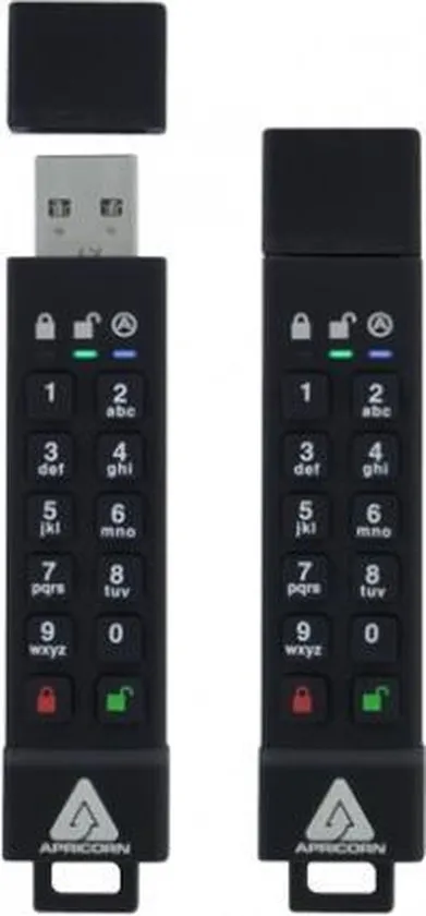 Apricorn Aegis Secure Key 3z USB flash drive 16 GB USB Type-A 3.2 Gen 1 (3.1 Gen 1) Zwart