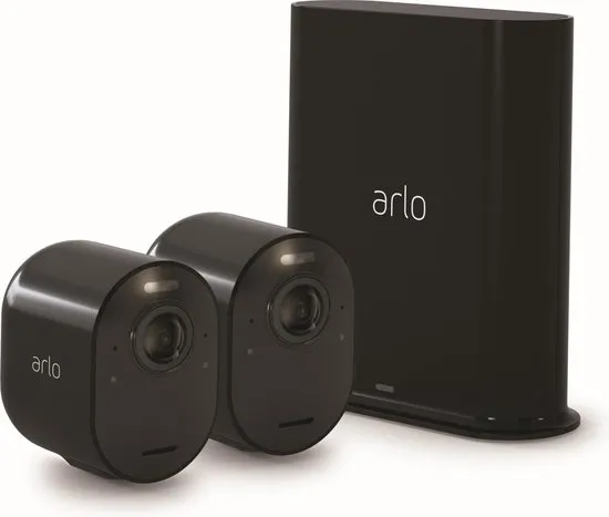 Arlo Ultra 2 Spotlight Camera Zwart 2-STUKS - Beveiligingscamera - IP Camera - Binnen & Buiten - Bewegingssensor - Smart Home - Inbraakbeveiliging - Night Vision - Incl. Smart Hub - Incl. 90 dagen proefperiode Arlo Service Plan - VMS5240B-200EUS