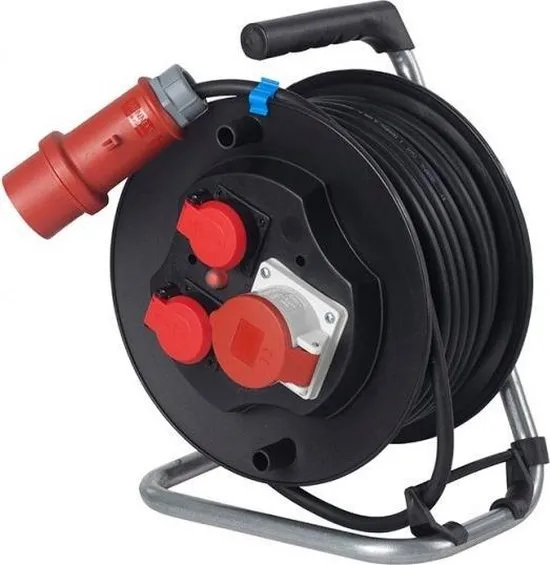 AS Schwabe Kunststof kabelhaspel 400 volt CEE HO7RN-F, 25 m