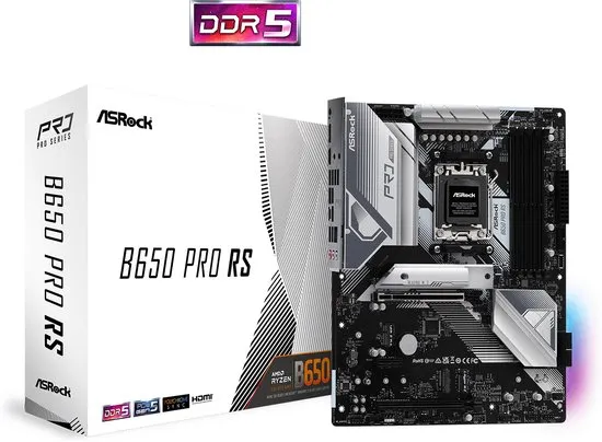 ASROCK B650 Pro RS - Moederbord - ATX - Socket AM5 - AMD B650 - DDR5 - Realtek ALC897 - Realtek 2.5G LAN