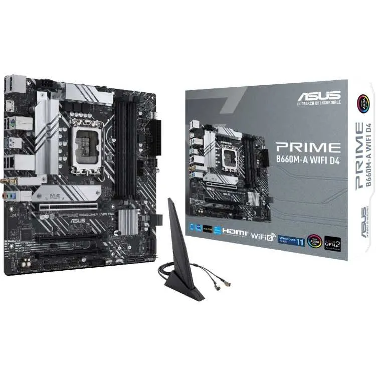 ASUS PRIME B660M-A WIFI D4 RAID, Gb-LAN, Sound, WiFi 6, BT, µATX