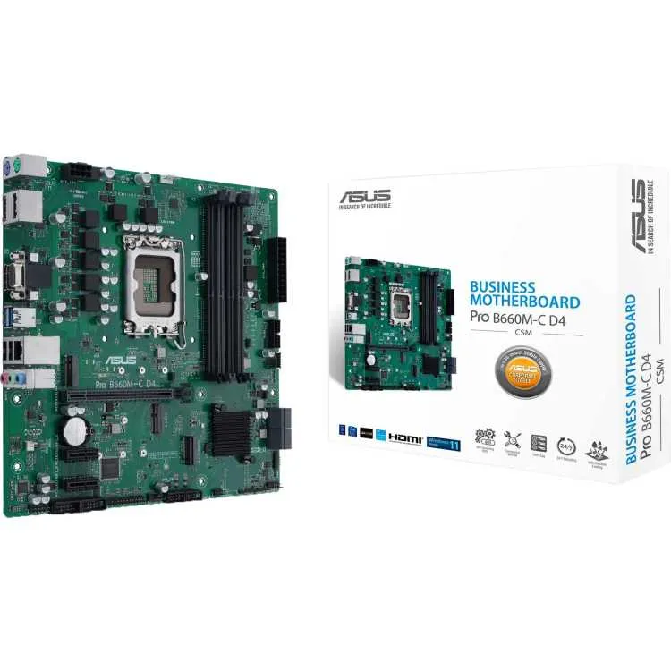 ASUS PRO B660M-C D4-CSM RAID, Gb-LAN, Sound, µATX