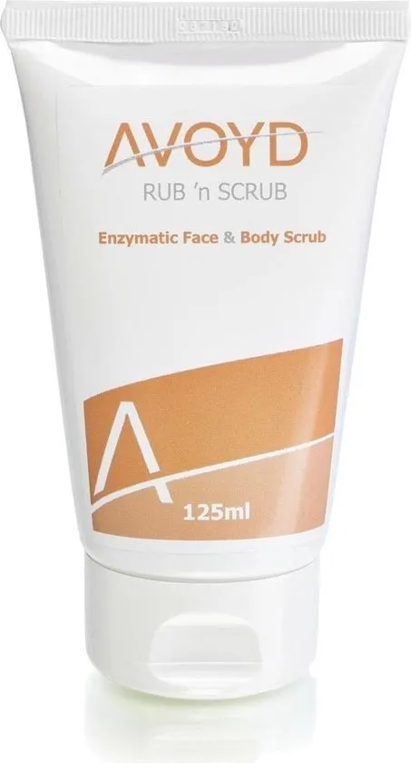 Avoyd Rub 'n Scrub 125ml - Face & Body Scrub met fijne abrikozenpitkorrel - Prettige Ylangylanggeur - 051