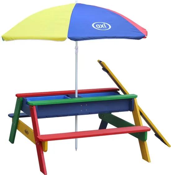 AXI Nick Zand & Water Picknicktafel Regenboog - Verstelbare Parasol – FSC Hout