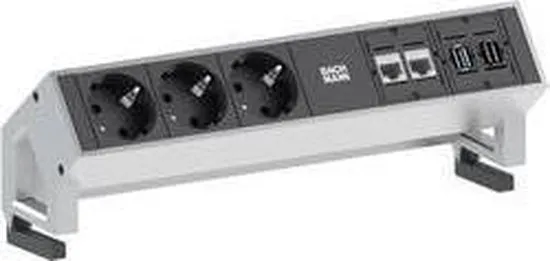 Bachmann 902.502 Stekkerdoos zonder schakelaar 3-voudig Zwart, Aluminium Wieland stekker 1 stuk(s)