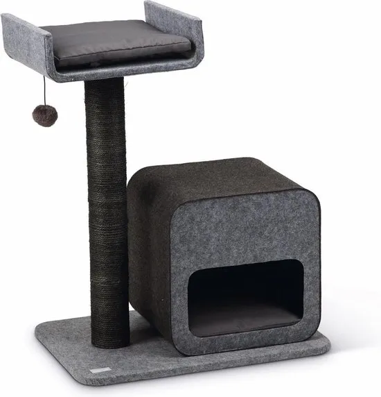 Beeztees Flavie - Krabpaal - Vilt - Grijs - 60x40x77 cm