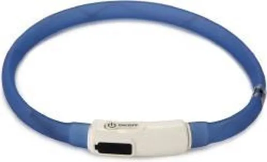 Beeztees Safety Gear halsband met USB aansluiting Dogini blauw  35 cm x 10 mm