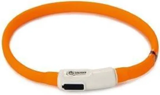 Beeztees Safety Gear halsband met USB aansluiting Dogini oranje 35 cm x 10 mm