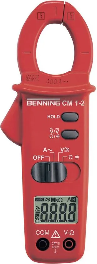 Benning CM 1-2 Stroomtang, Multimeter Digitaal CAT III 600 V Weergave (counts): 2000