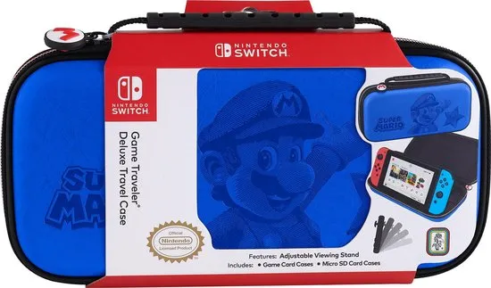 Bigben Official Licensed Super Mario Travel Case - Nintendo Switch - Blauw