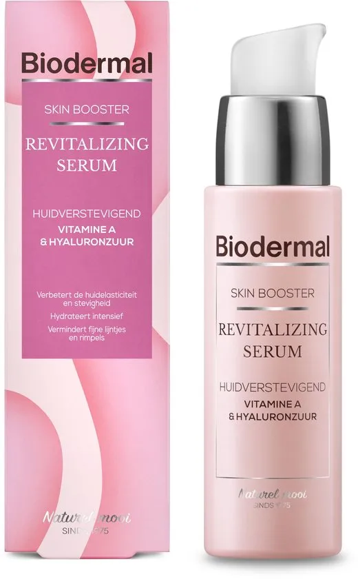 Biodermal Skin Booster Revitalizing serum – Verbetert zo de huidelasticiteit en stevigheid met hyaluronzuur en Vitamine A - Hyaluronzuur serum 30ml