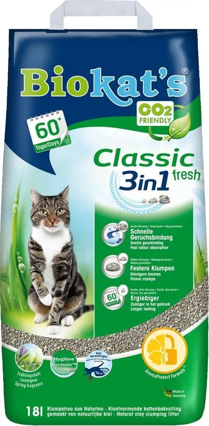 Biokat's Classic Fresh 3 In 1 - Kattenbakvulling - 18 L