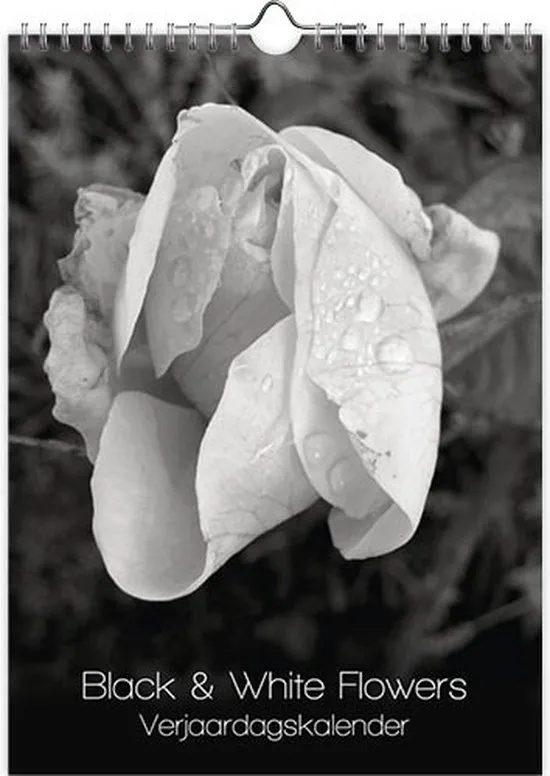 Black and White Flowers Verjaardagskalender (formaat 18 x 25)