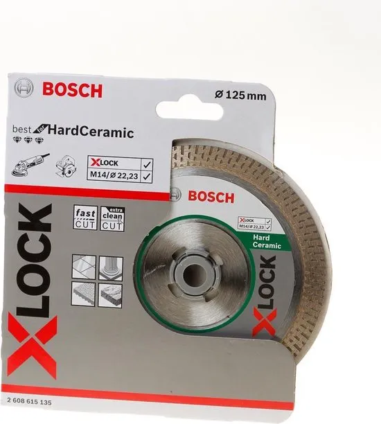 Bosch Accessories 2608900658 EXPERT HardCeramic X-LOCK diamantslijpschijven, 125 x 22.23 x 1.4 x 10 mm Diameter 125 mm 1 stuk(s)
